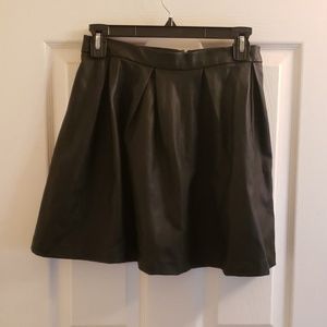 Forever 21 Black Faux Leather Skirt Size S Goth